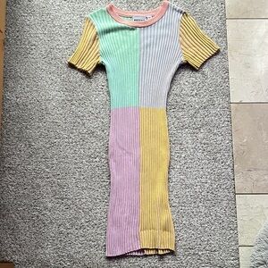 Colorful Striped Mini Dress